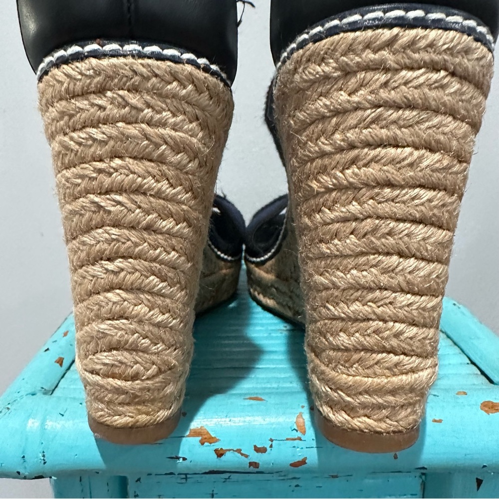Tory Burch Adonis Espadrille Navy Black Size 9 - Picture 15 of 16